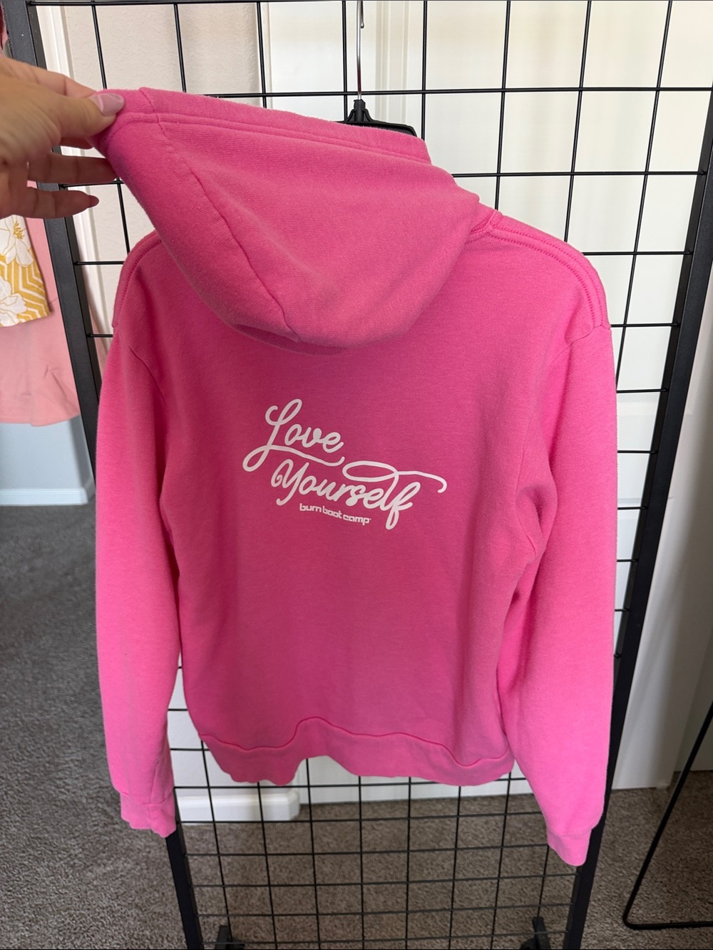 Burn Bootcamp Bella Canvas Pink Full-Zip Hoodie with Hood
